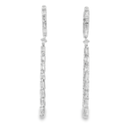18KW Baguette Diamond Dangle Earrings 0.90cttw - Diamonds By Rothschild