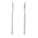 18KW Baguette Diamond Dangle Earrings 0.90cttw - Diamonds By Rothschild