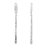 18KW Baguette Diamond Dangle Earrings 0.90cttw - Diamonds By Rothschild
