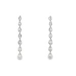 18KW Teardrop Baguette & Round Diamond Dangles 1.81cttw - Diamonds By Rothschild