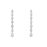 18KW Teardrop Baguette & Round Diamond Dangles 1.81cttw - Diamonds By Rothschild