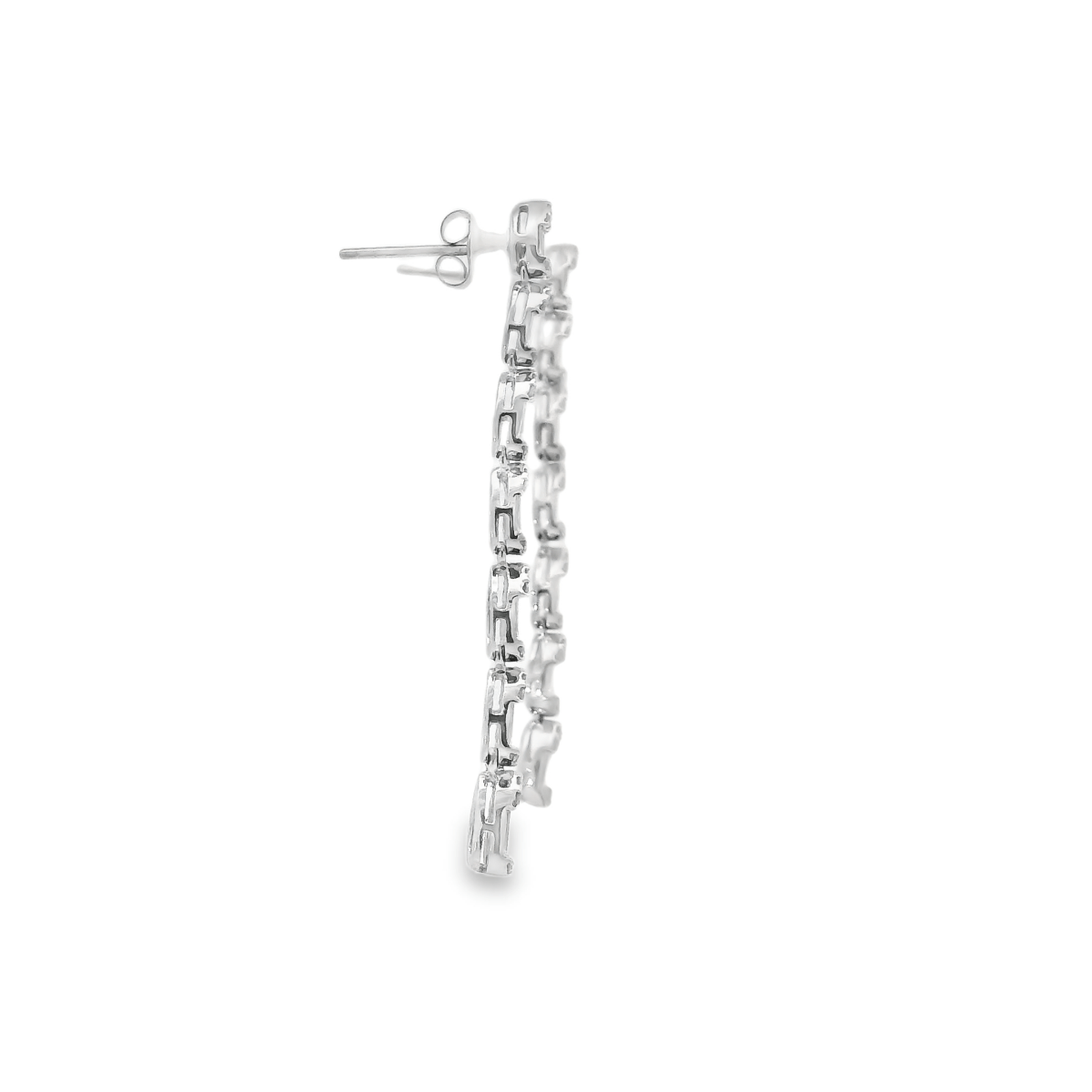 18KW Teardrop Baguette & Round Diamond Dangles 1.81cttw - Diamonds By Rothschild