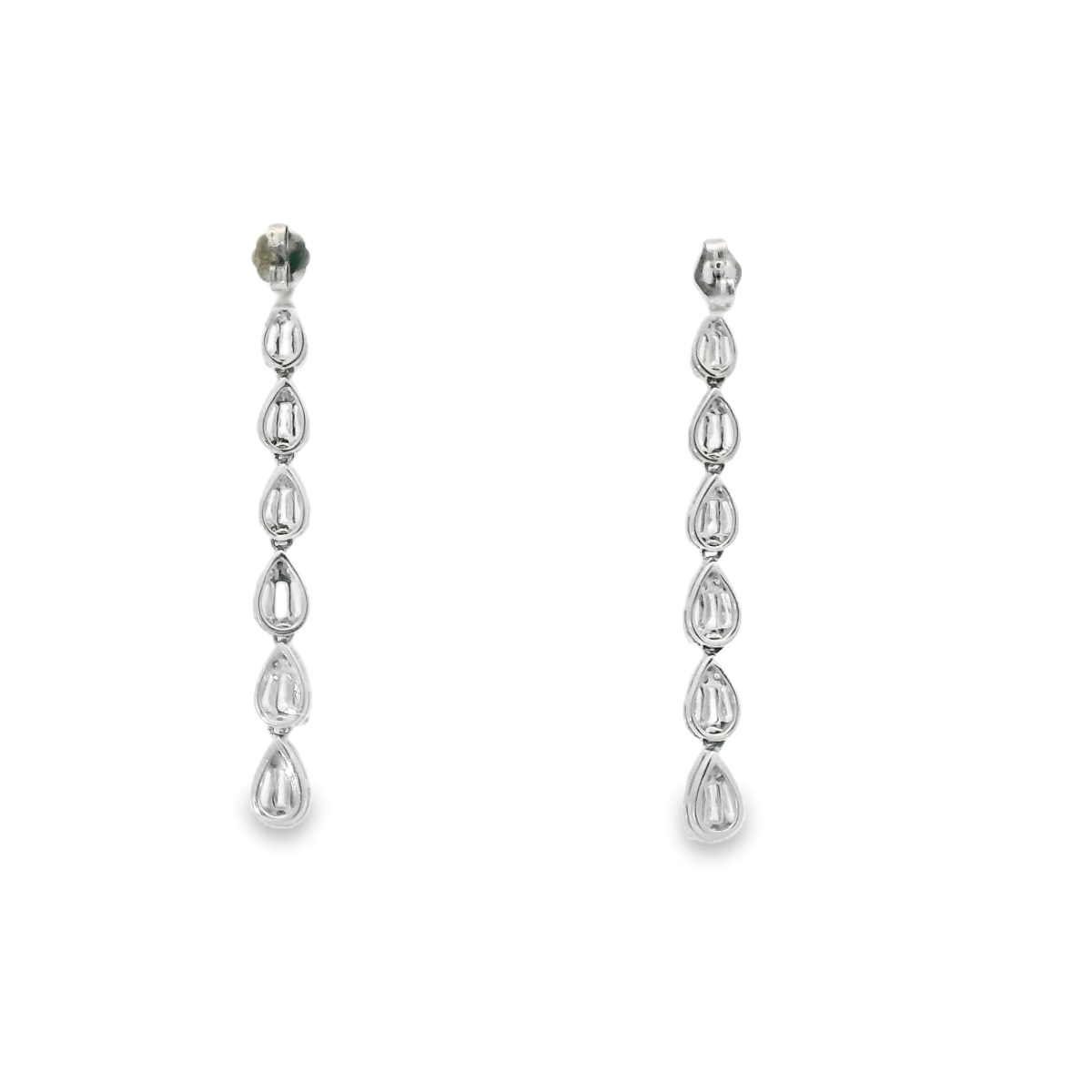 18KW Teardrop Baguette & Round Diamond Dangles 1.81cttw - Diamonds By Rothschild