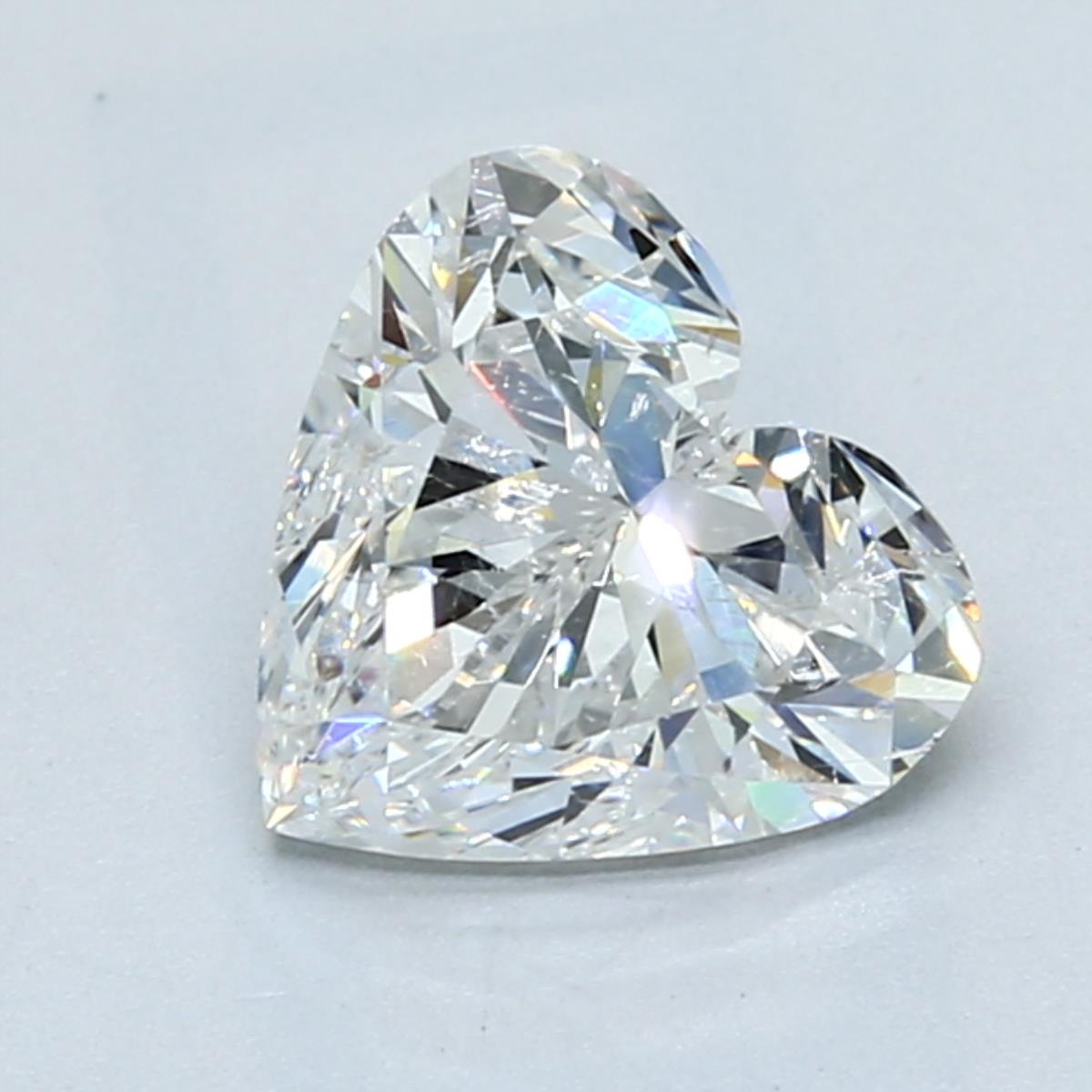 2 Carat HEART - Natural Diamond - 1.8 - F - SI2 - VG - VG - Diamonds By Rothschild