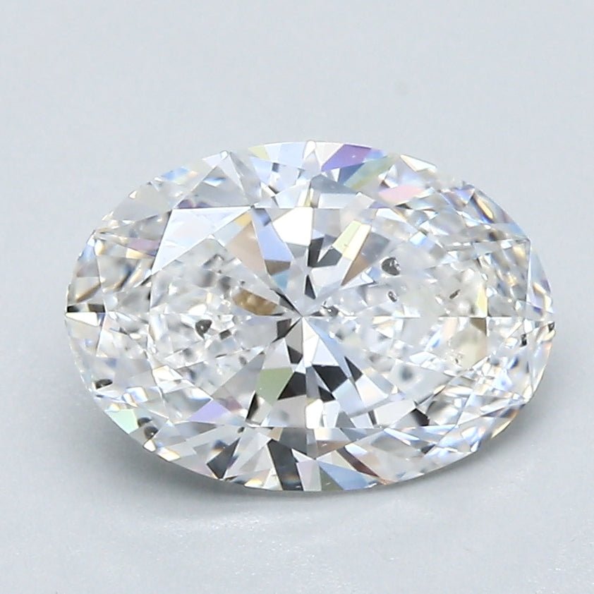 2 Carat OVAL - Natural Diamond - 1.8 - D - SI2 - EX - EX - Diamonds By Rothschild