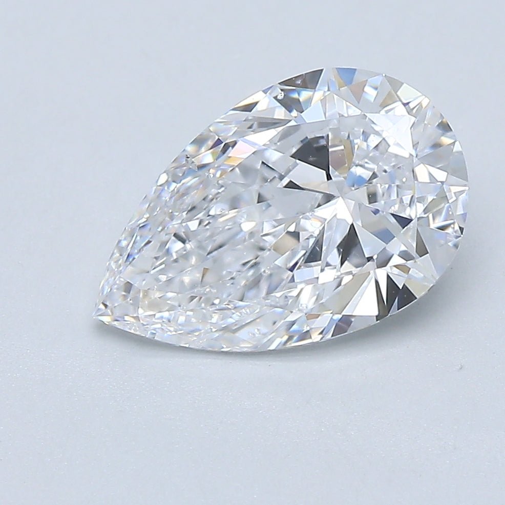 2 Carat Pear - Natural Diamond - 2.01 - D - SI1 - VG - EX - EX - Diamonds By Rothschild