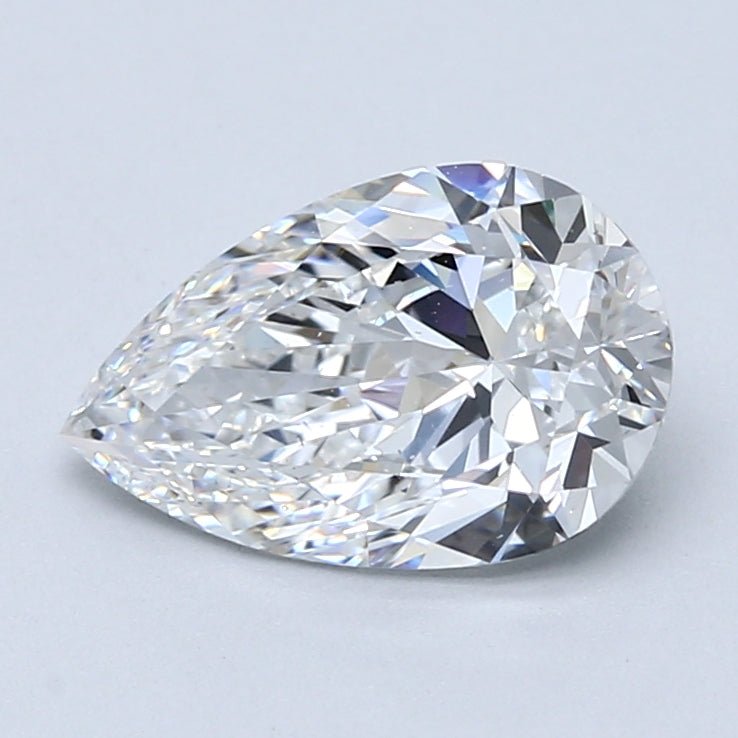 2 Carat Pear - Natural Diamond - 2.01 - E - VS2 - VG - EX - EX - Diamonds By Rothschild