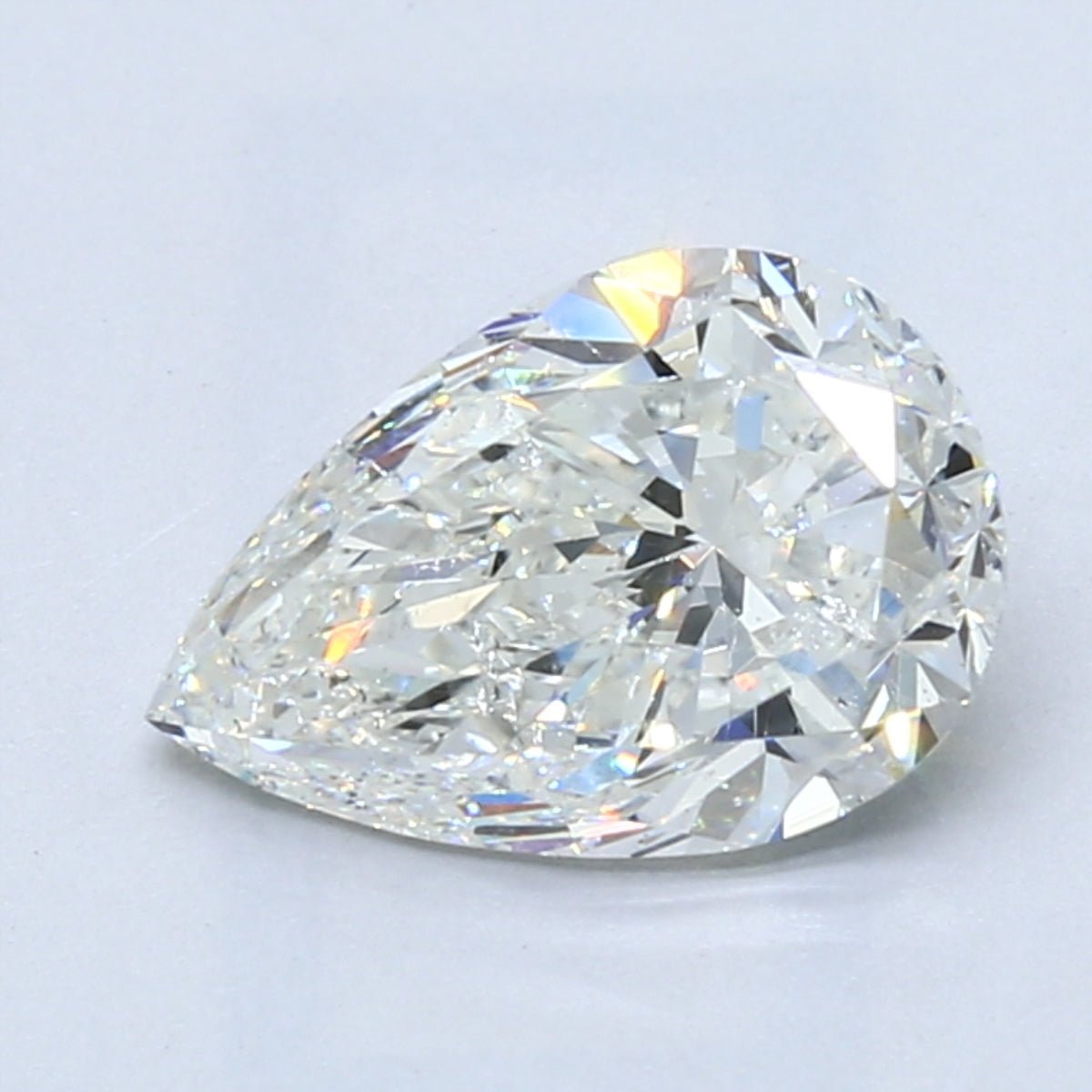 2 Carat Pear - Natural Diamond - 2.01 - H - SI2 - EX - EX - Diamonds By Rothschild