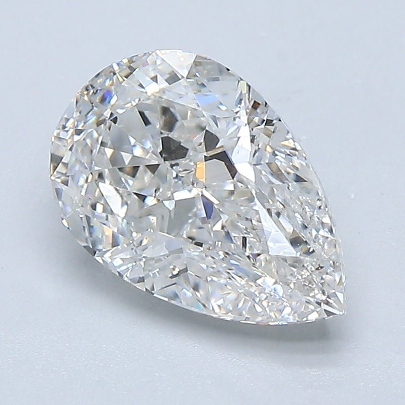 2 Carat Pear - Natural Diamond - 2.01 - H - SI2 - VG - EX - VG - Diamonds By Rothschild