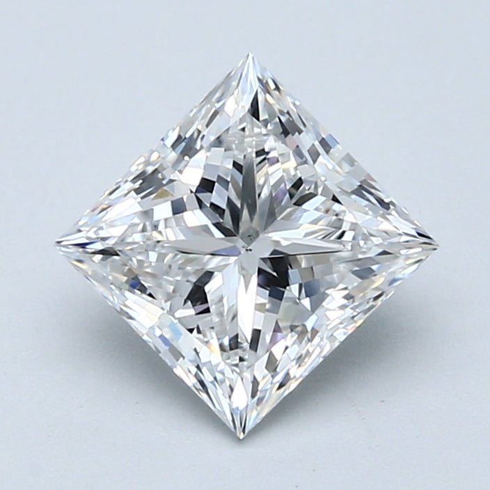 2 Carat PRINCESS - Natural Diamond - 2.01 - E - VS2 - VG - EX - EX - Diamonds By Rothschild