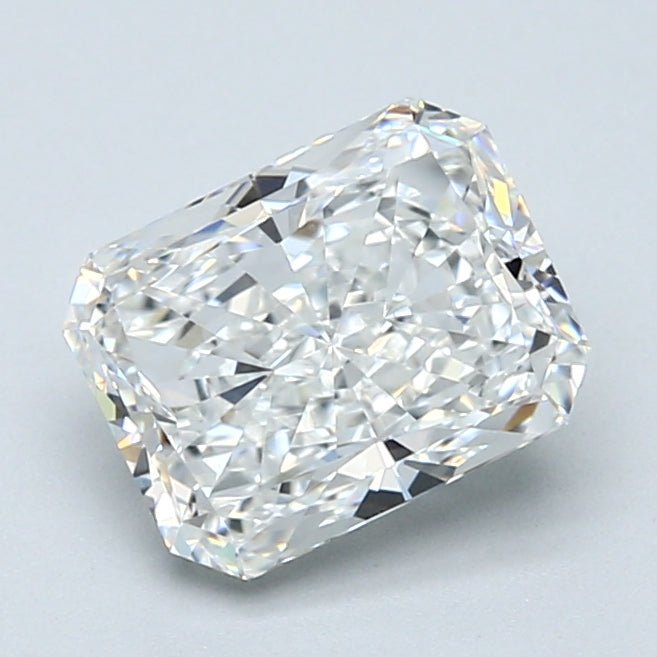 2 Carat RADIANT - Natural Diamond - 2.02 - F - VS2 - VG - EX - EX - Diamonds By Rothschild