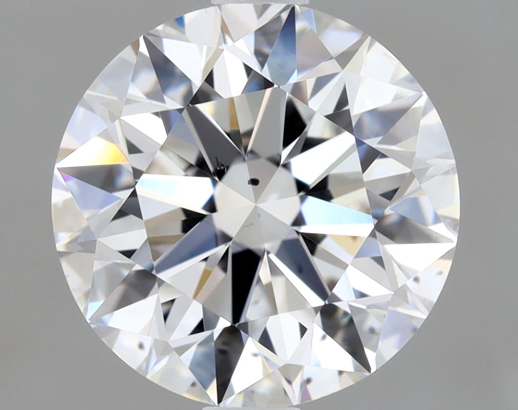 2 Carat Round Cut Natural Diamond - E SI2 - 1.9ct - EX Symmetry Grade - Diamonds By Rothschild