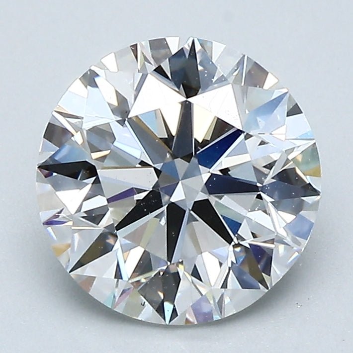 2 Carat Round Cut Natural Diamond - F VVS2 - 2.01ct - EX Cut Grade - Diamonds By Rothschild