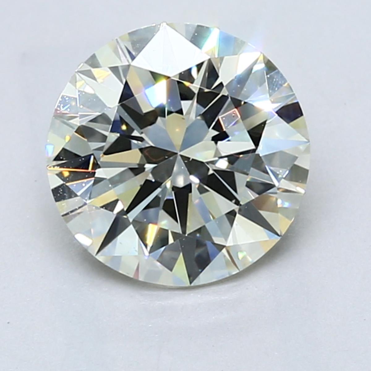 2 Carat Round Cut Natural Diamond - K VS2 - 1.9ct - EX Symmetry Grade - Diamonds By Rothschild