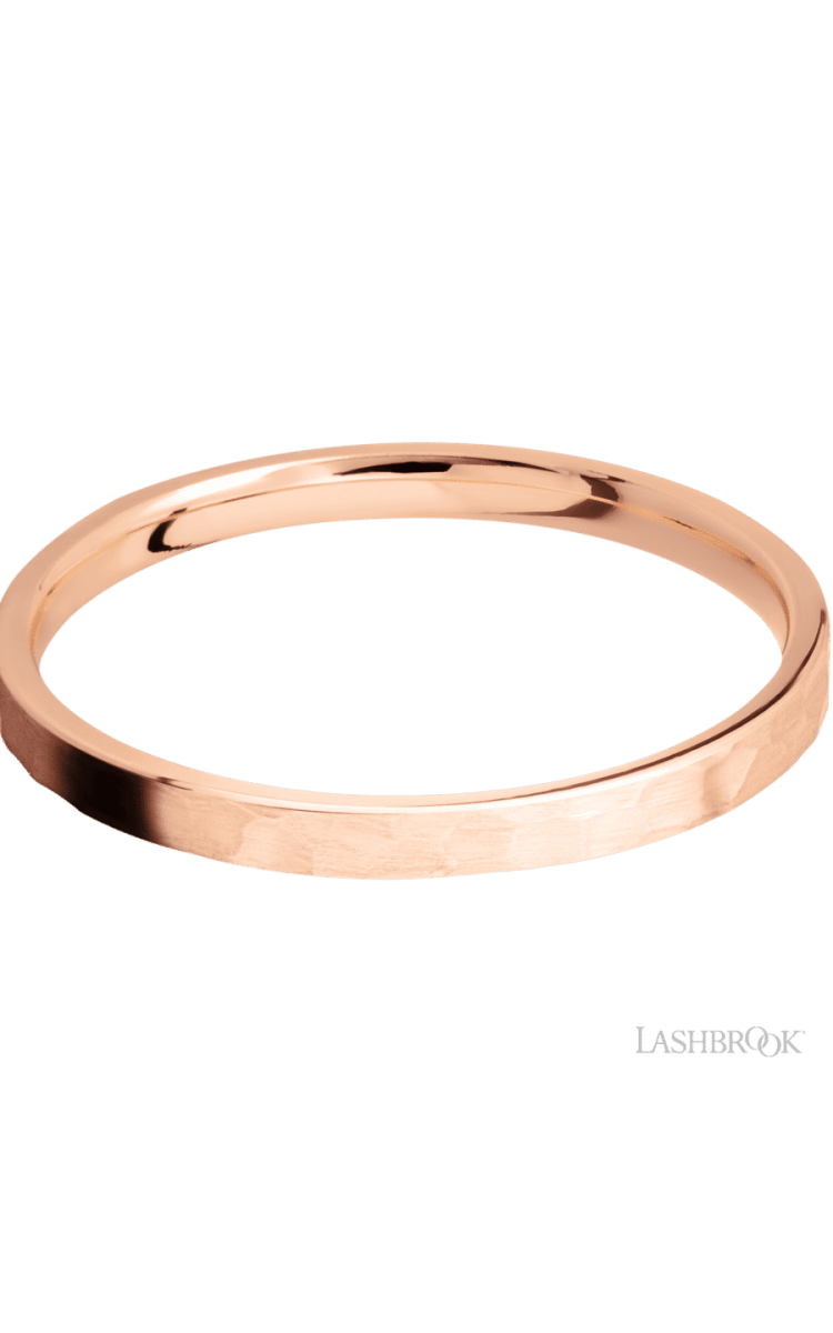2 mm wide Flat 14K Rose Gold band. - Diamonds By Rothschild