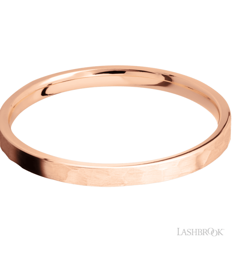 2 mm wide Flat 14K Rose Gold band. - Diamonds By Rothschild