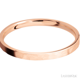 2 mm wide Flat 14K Rose Gold band.