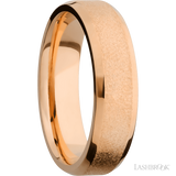6 mm wide Beveled 14K Rose Gold band.