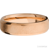 6 mm wide Beveled 14K Rose Gold band.