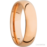 6 mm wide Domed 14K Rose Gold band.