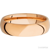 6 mm wide Domed 14K Rose Gold band.