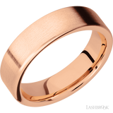 6 mm wide Flat 14K Rose Gold band.
