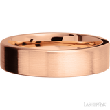 6 mm wide Flat 14K Rose Gold band.