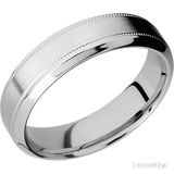 6 mm wide High Bevel Milgrain 14K White Gold band.