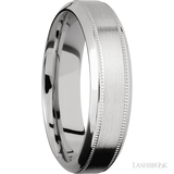 6 mm wide High Bevel Milgrain 14K White Gold band.