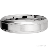 6 mm wide High Bevel Milgrain 14K White Gold band.