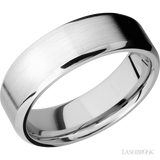 7 mm wide Beveled 14K White Gold band.