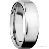 7 mm wide Beveled 14K White Gold band.