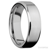 7 mm wide Beveled 14K White Gold band.