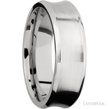 7 mm wide Concave Bevel 14K White Gold band.