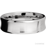 7 mm wide Concave Bevel 14K White Gold band.