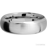 7 mm wide Domed Bevel 14K White Gold band.