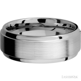 8 mm wide Stepped Bevel 14K White Gold band.