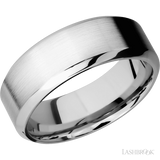 Lashbrook 8 mm wide High Bevel 14K White Gold band.
