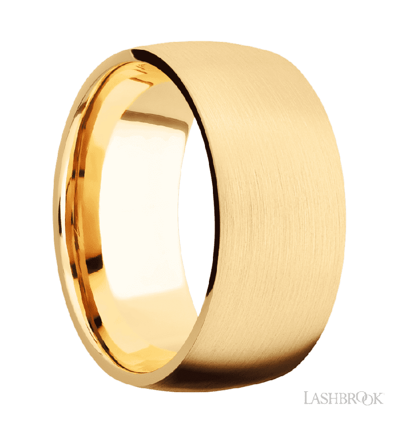 10 mm wide Domed 14K Yellow Gold band.