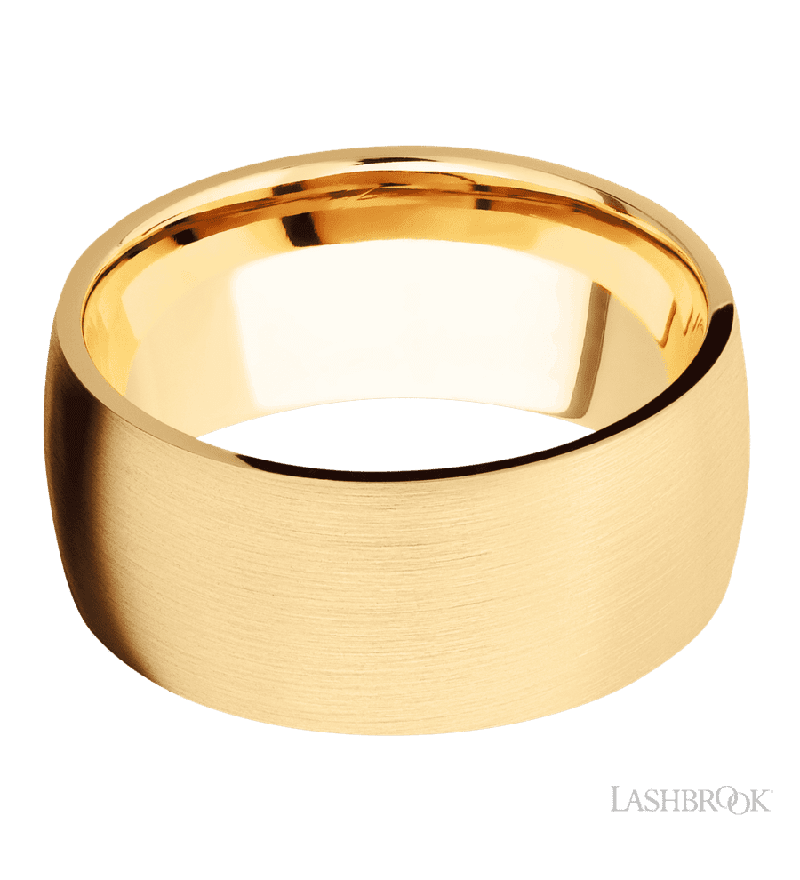 10 mm wide Domed 14K Yellow Gold band.