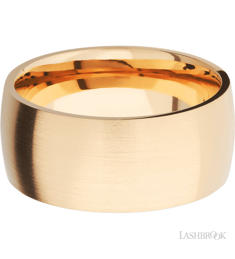 10 mm wide Domed 14K Yellow Gold band.