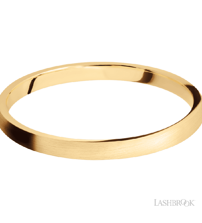 2 mm wide Domed 14K Yellow Gold band.