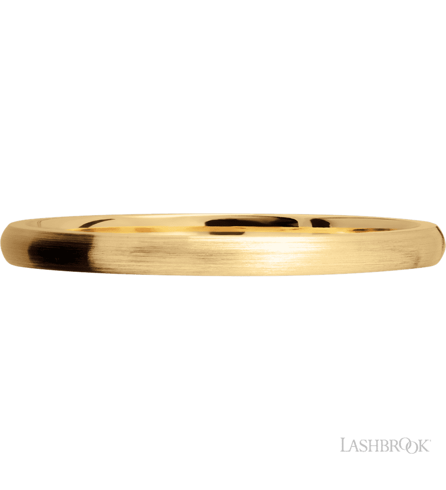 2 mm wide Domed 14K Yellow Gold band.