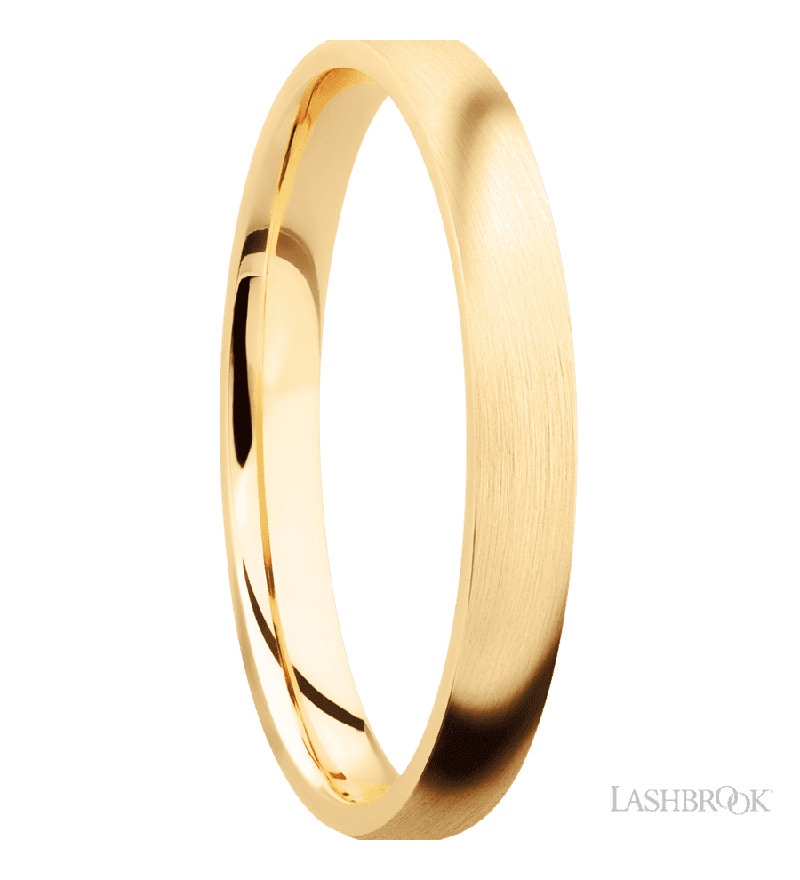 3 mm wide Domed 14K Yellow Gold band.