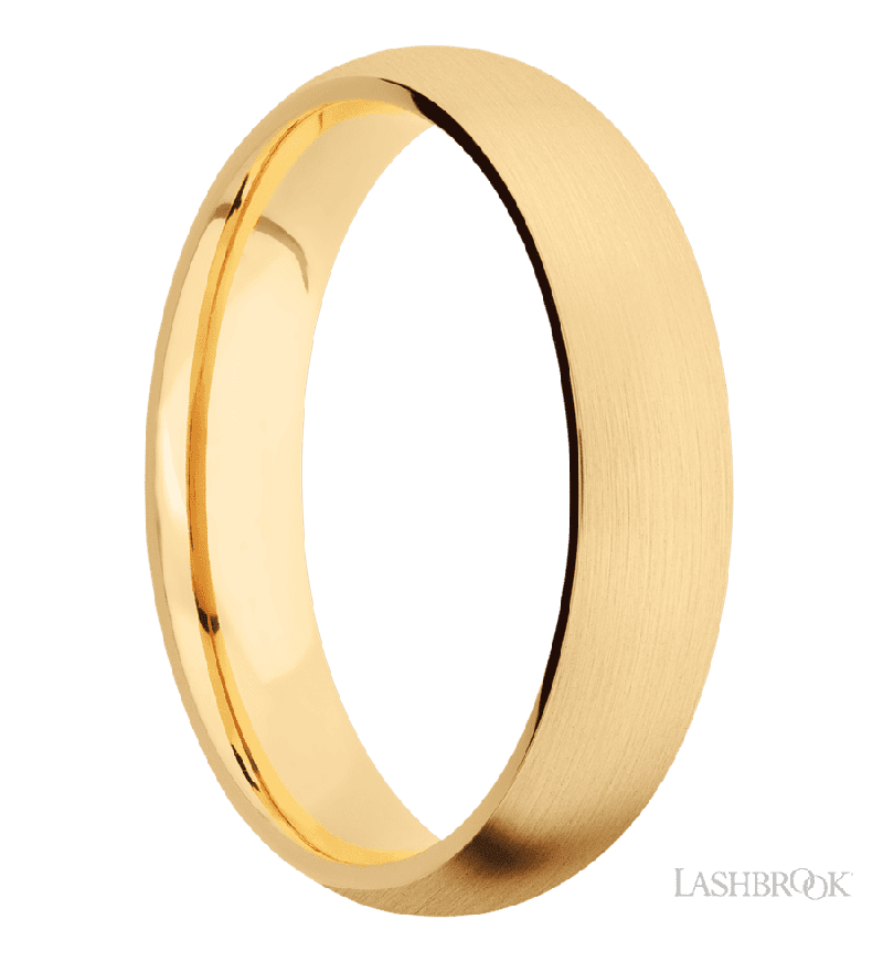 5 mm wide Domed 14K Yellow Gold band.