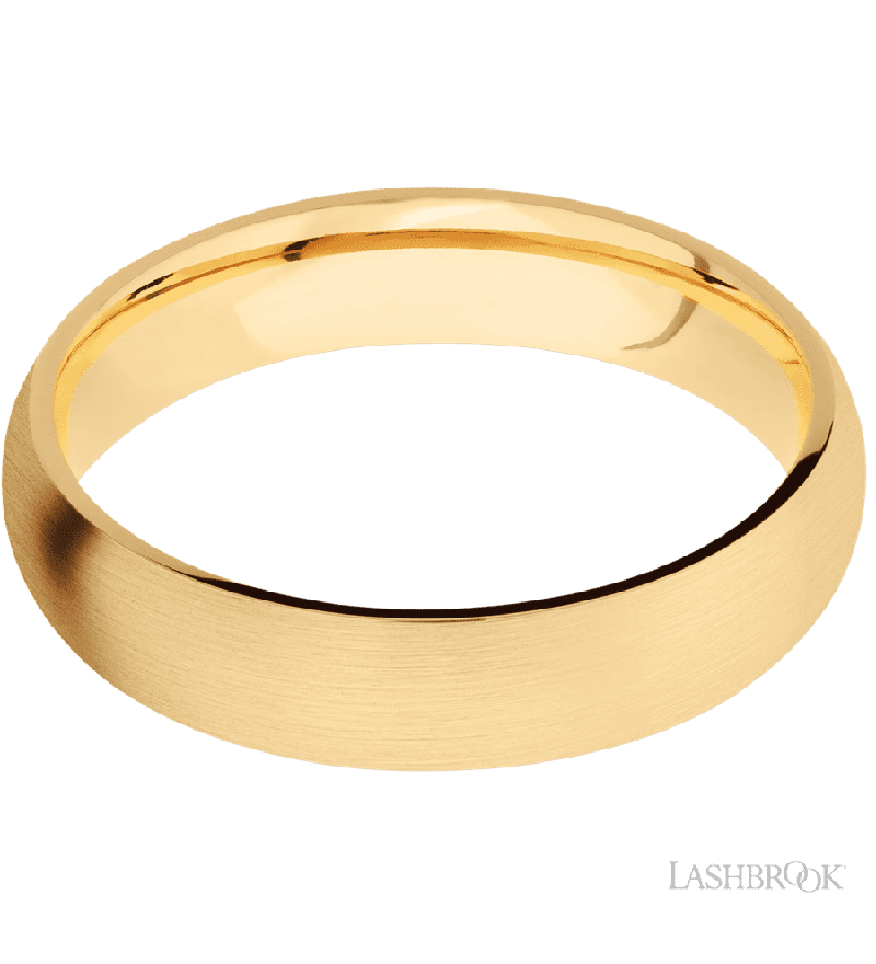 5 mm wide Domed 14K Yellow Gold band.