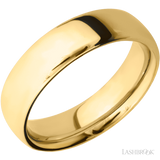 6 mm wide Ultra Comfort (our most comfortable profile) 14K Yellow Gold band.