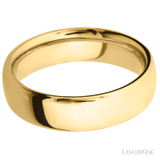 6 mm wide Ultra Comfort (our most comfortable profile) 14K Yellow Gold band.