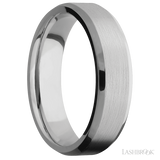 6 mm wide Beveled Titanium band.