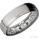 6 mm wide Flat Grooved Edges Titanium band.